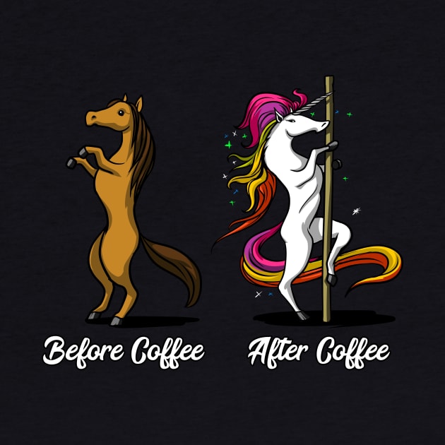 Unicorn Before And After Coffee Pole Dancing by underheaven